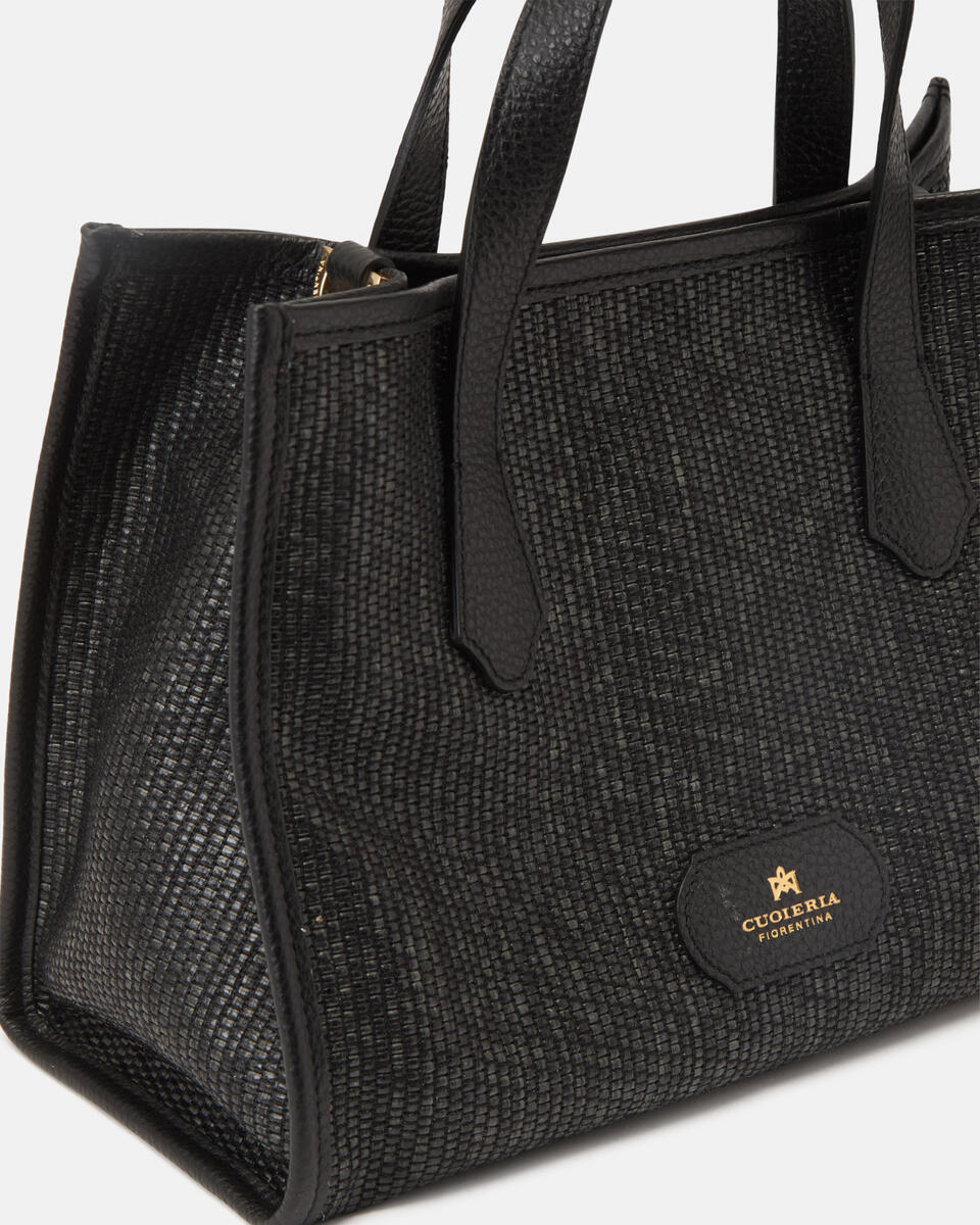 Dora tote pellepaglia Nero  - Tote Bag - Borse Donna - Borse - Cuoieria Fiorentina