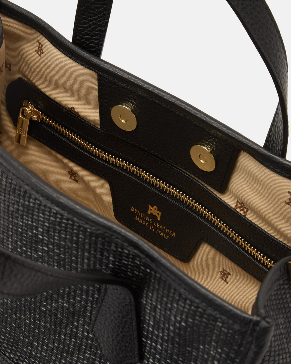 Dora tote pellepaglia Nero  - Tote Bag - Borse Donna - Borse - Cuoieria Fiorentina