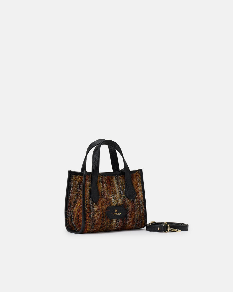 Dora small tote in Tessuto Rococò Nero  - Tote Bag - Borse Donna - Borse - Cuoieria Fiorentina