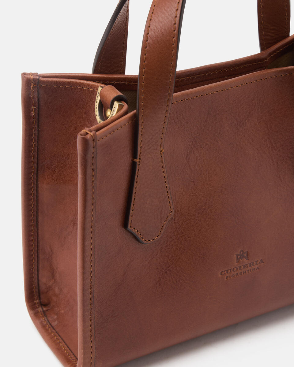 Dora small tote in cuoio Marrone  - Tote Bag - Borse Donna - Borse - Cuoieria Fiorentina