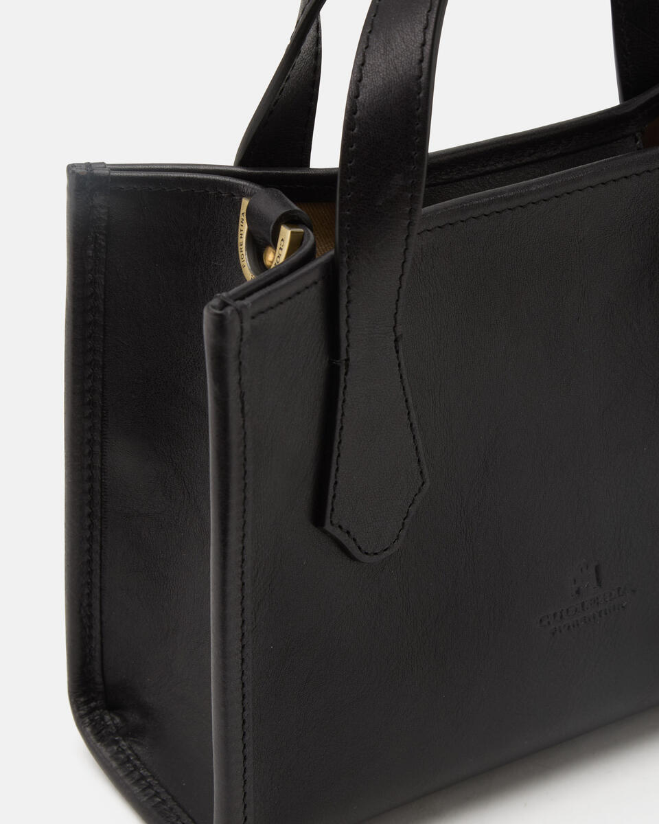 Dora small tote in cuoio Nero  - Tote Bag - Borse Donna - Borse - Cuoieria Fiorentina