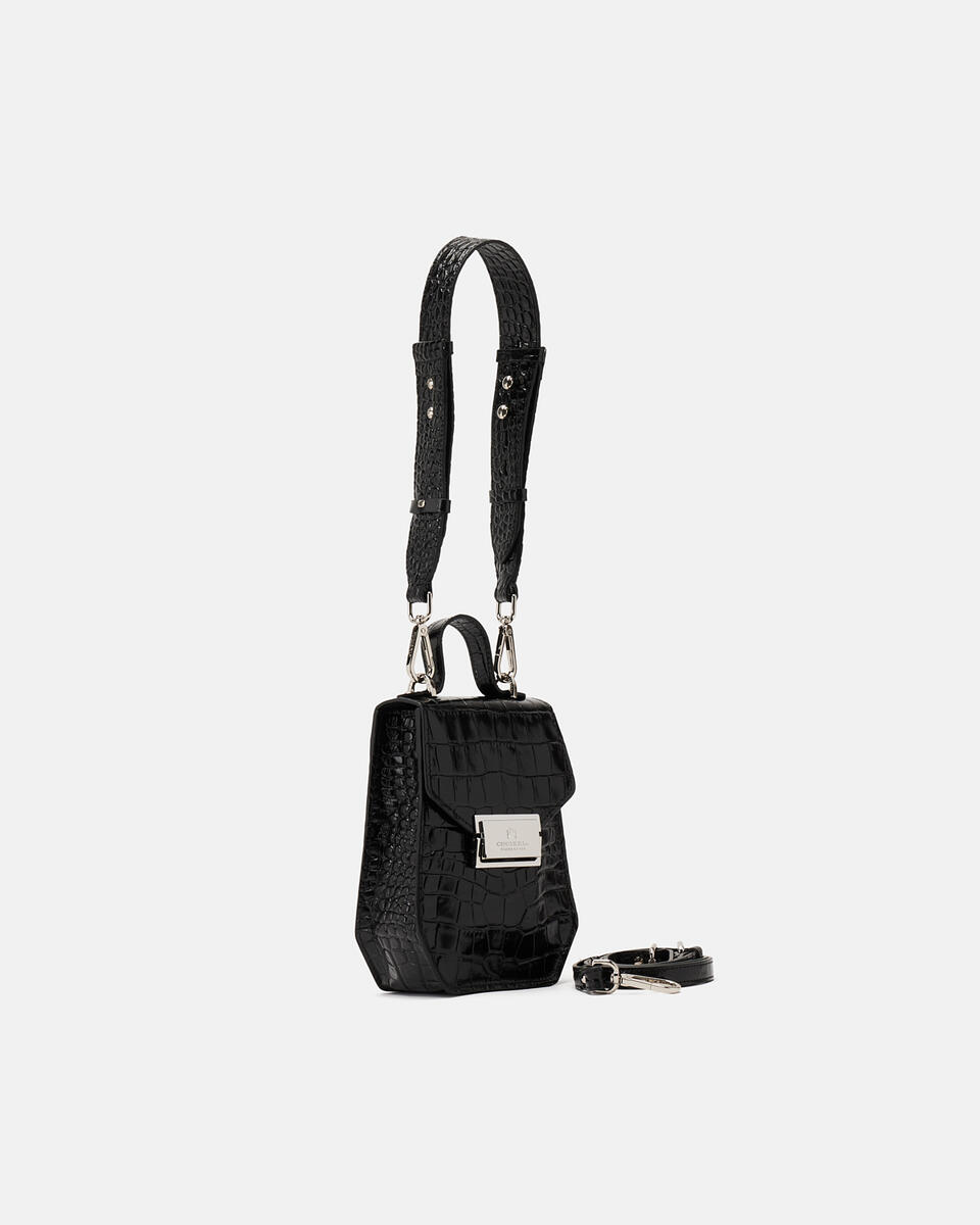 Penta mini clutch cocco Nero  - Porta Cellulare - Accessori Donna - Accessori - Cuoieria Fiorentina