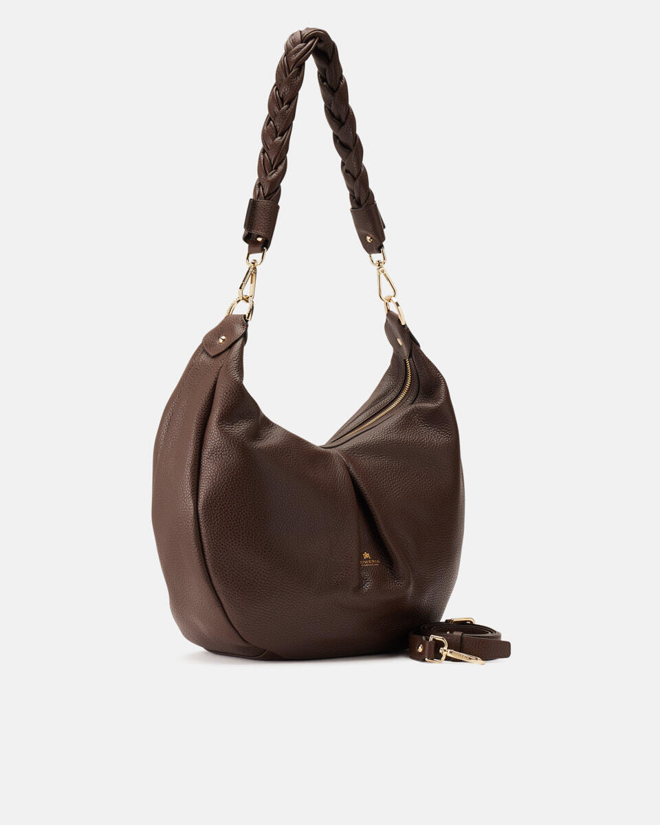 HOBO BAG Chocolate  - Shoulder Bags - Women's Bags - Bags - Cuoieria Fiorentina