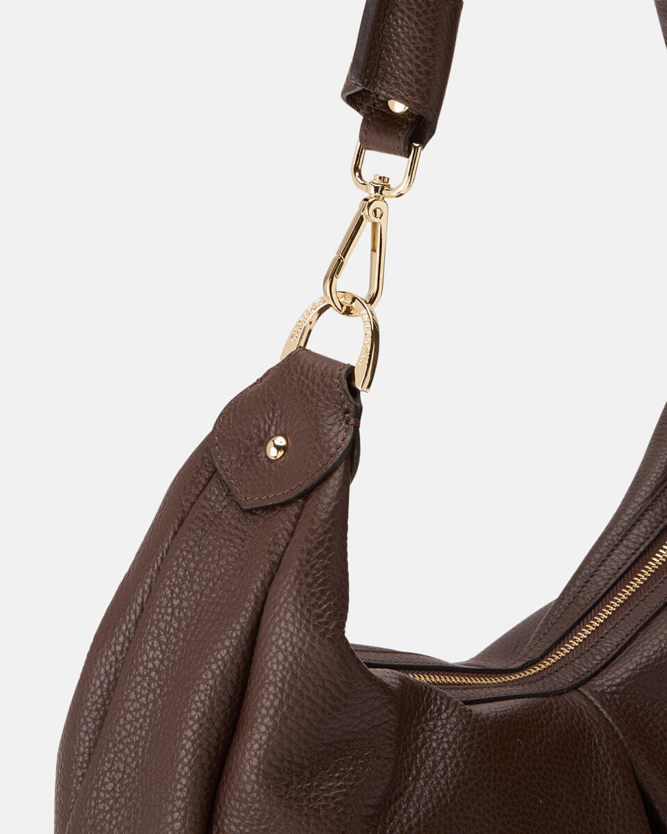HOBO BAG Chocolate  - Shoulder Bags - Women's Bags - Bags - Cuoieria Fiorentina
