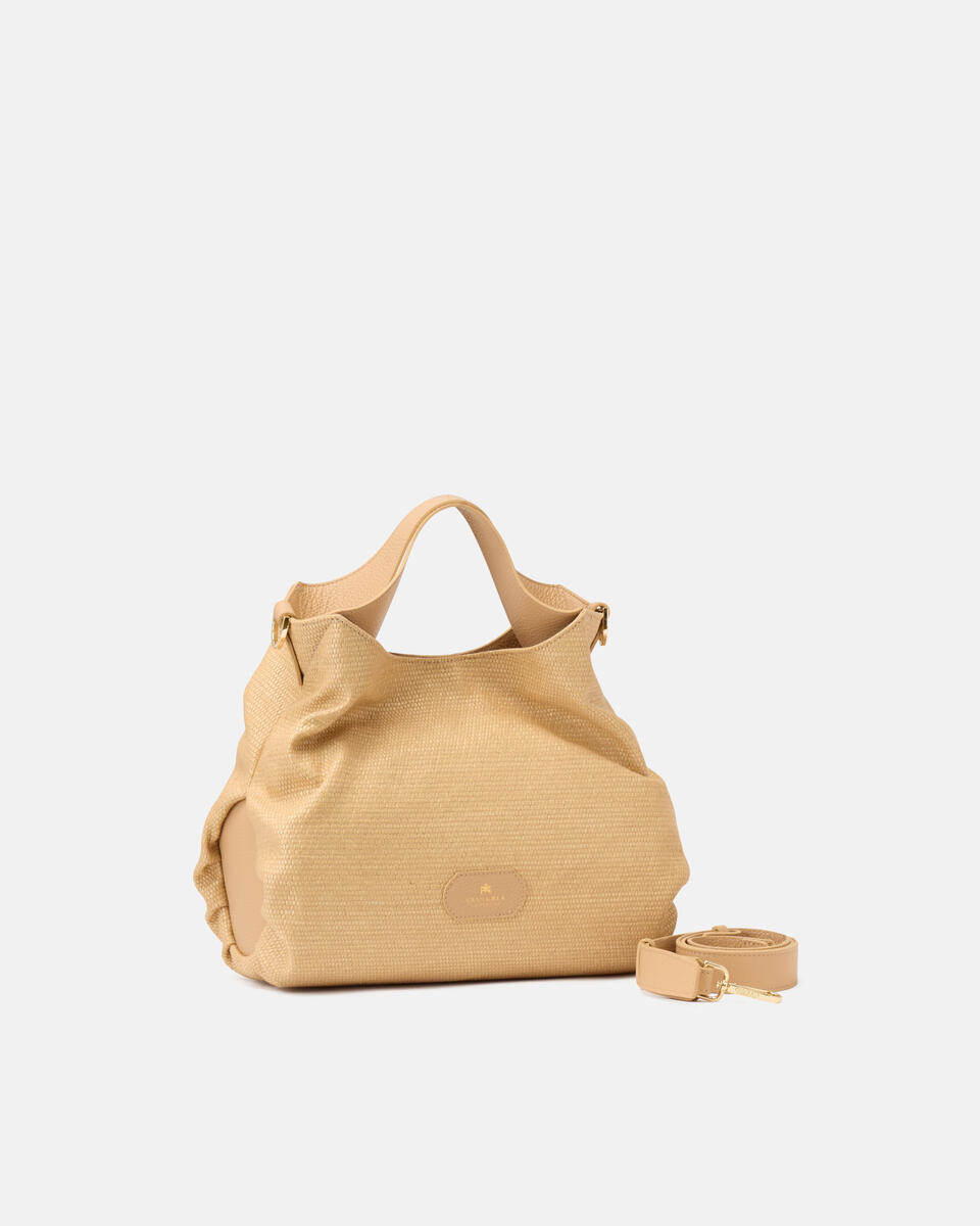 Gaia Tote Raffia Nude  - Cuoieria Fiorentina