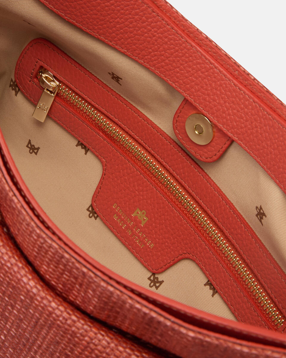 Gaia Tote Raffia Papaya  - Cuoieria Fiorentina