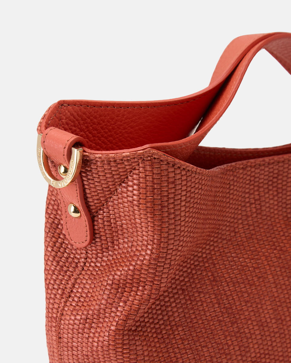 Gaia large bucket Raffia Papaya  - Secchiello - Borse Donna - Borse - Cuoieria Fiorentina
