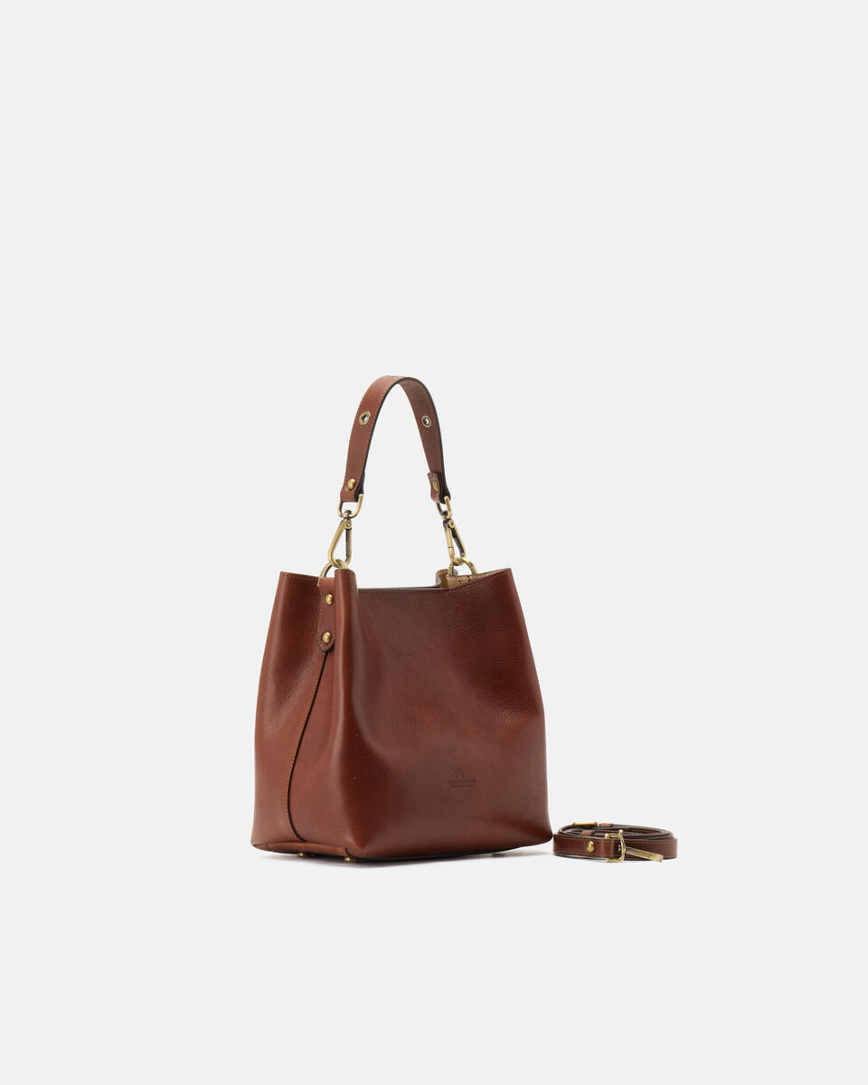 Eva small bucket Cuoio Marrone  - Secchiello - Borse Donna - Borse - Cuoieria Fiorentina