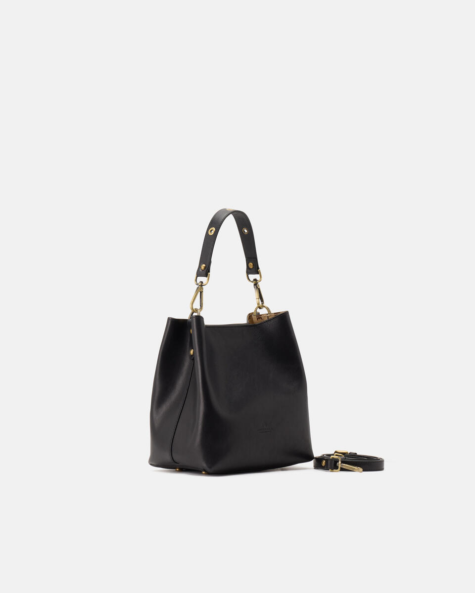 Eva small bucket Cuoio Nero  - Secchiello - Borse Donna - Borse - Cuoieria Fiorentina