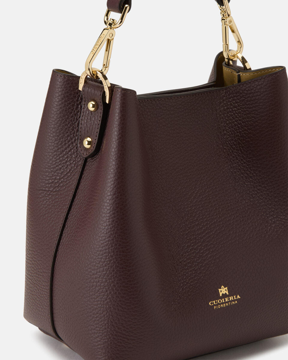 small bucket bag Coffee  - Bucket Bags - Women's Bags - Bags - Cuoieria Fiorentina