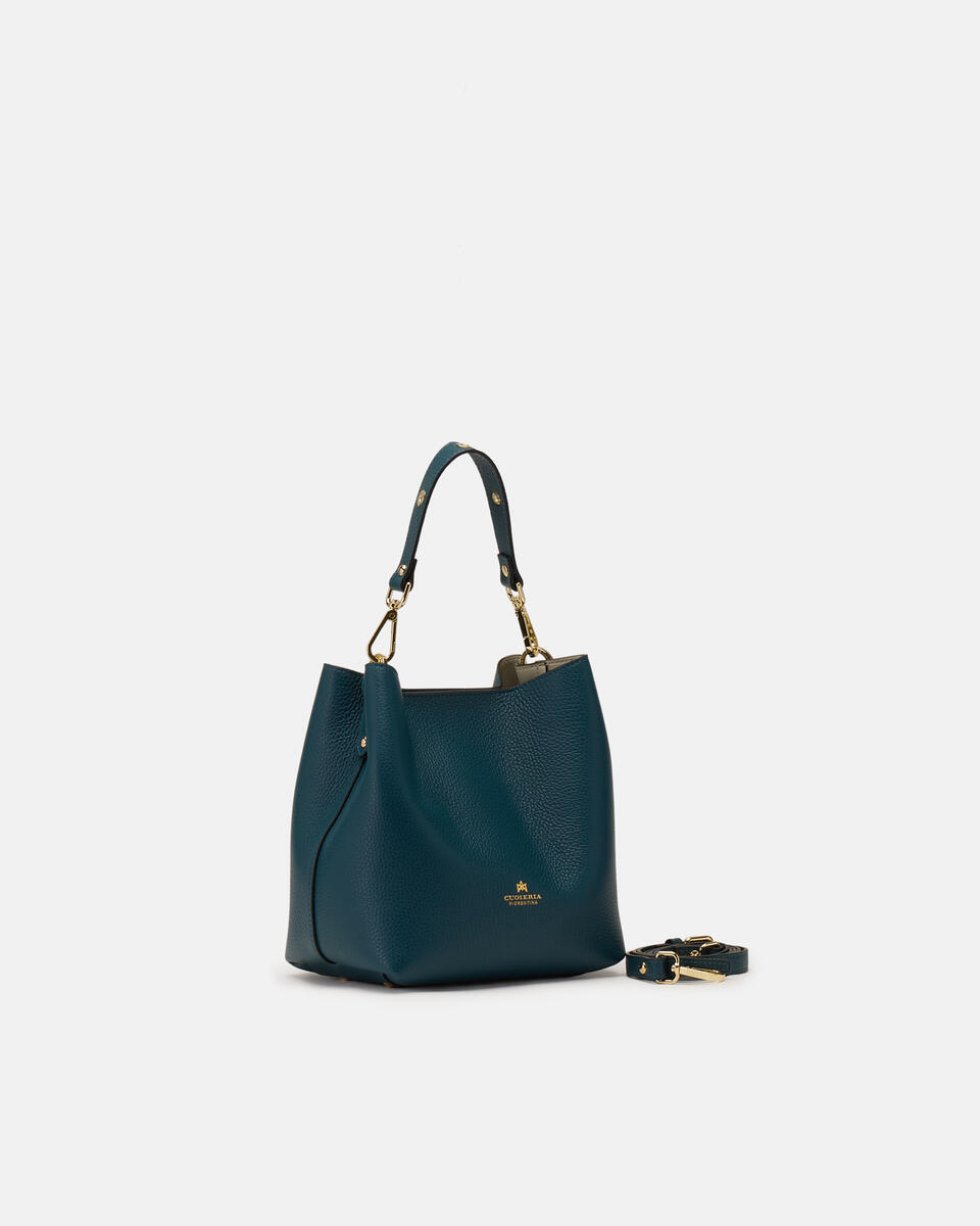 small bucket bag Teal  - Cuoieria Fiorentina