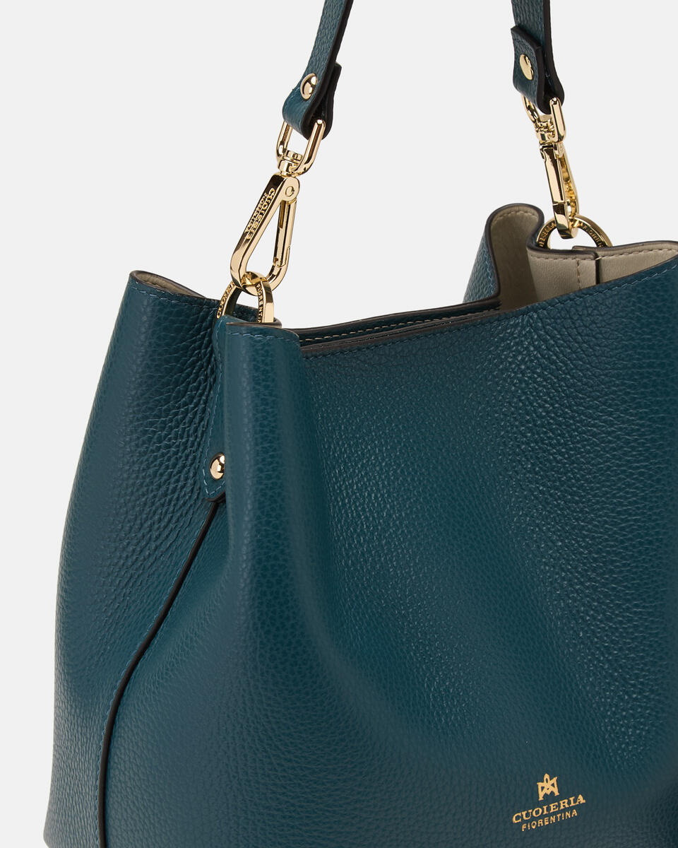 small bucket bag Teal  - Cuoieria Fiorentina