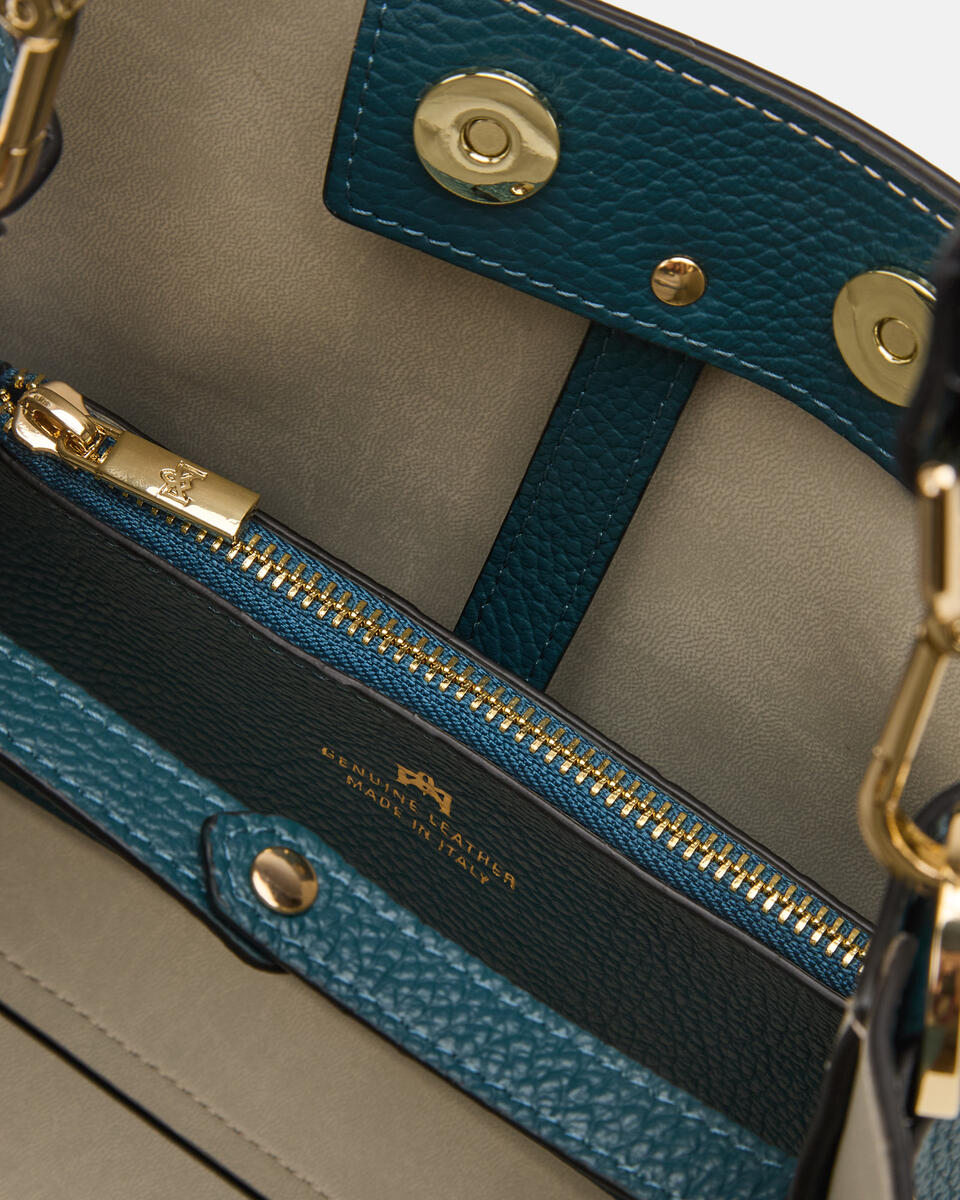 small bucket bag Teal  - Cuoieria Fiorentina