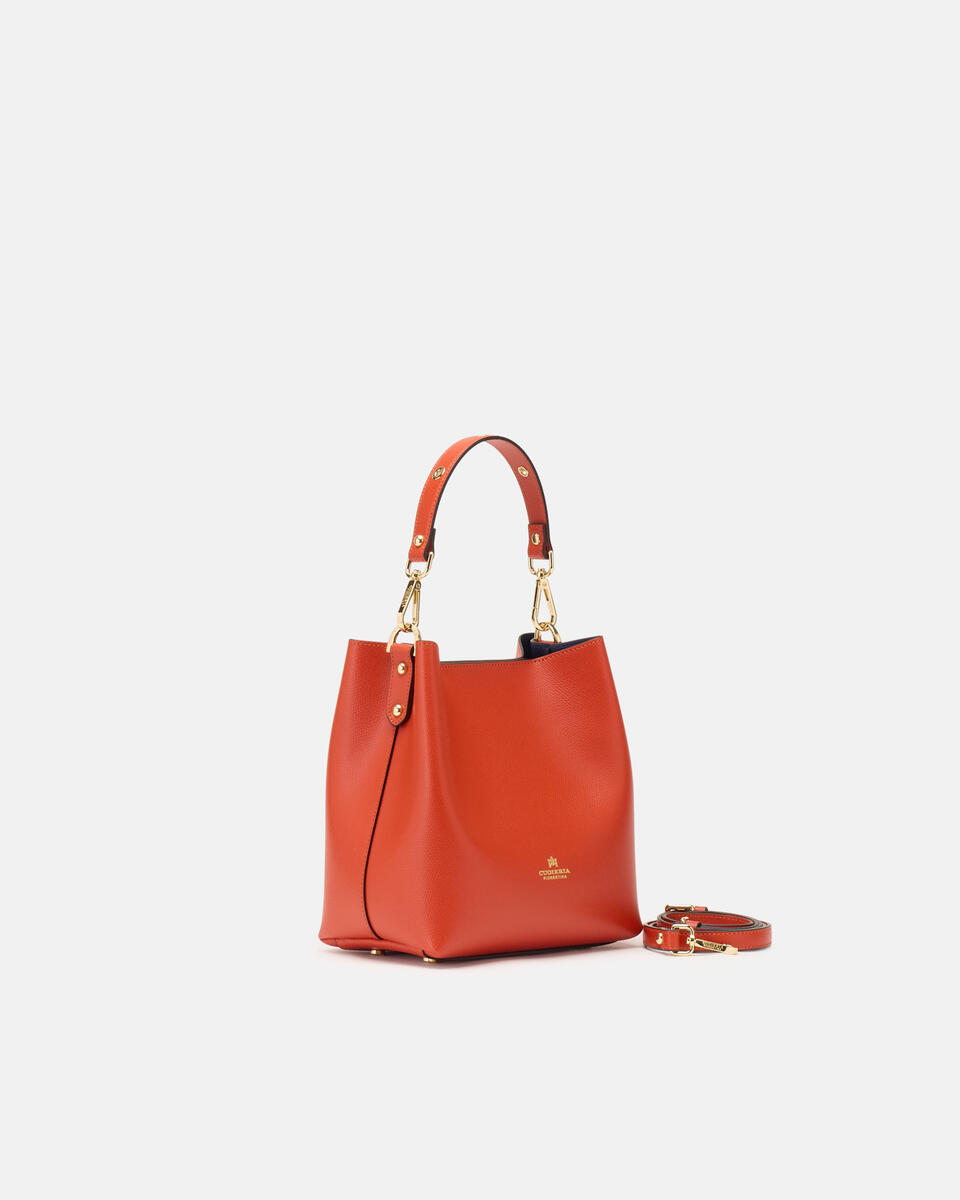 SMALL BUCKET BAG Burnt orange  - Cuoieria Fiorentina