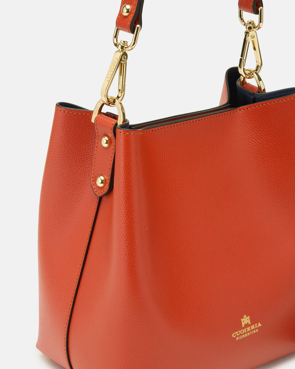 SMALL BUCKET BAG Burnt orange  - Cuoieria Fiorentina