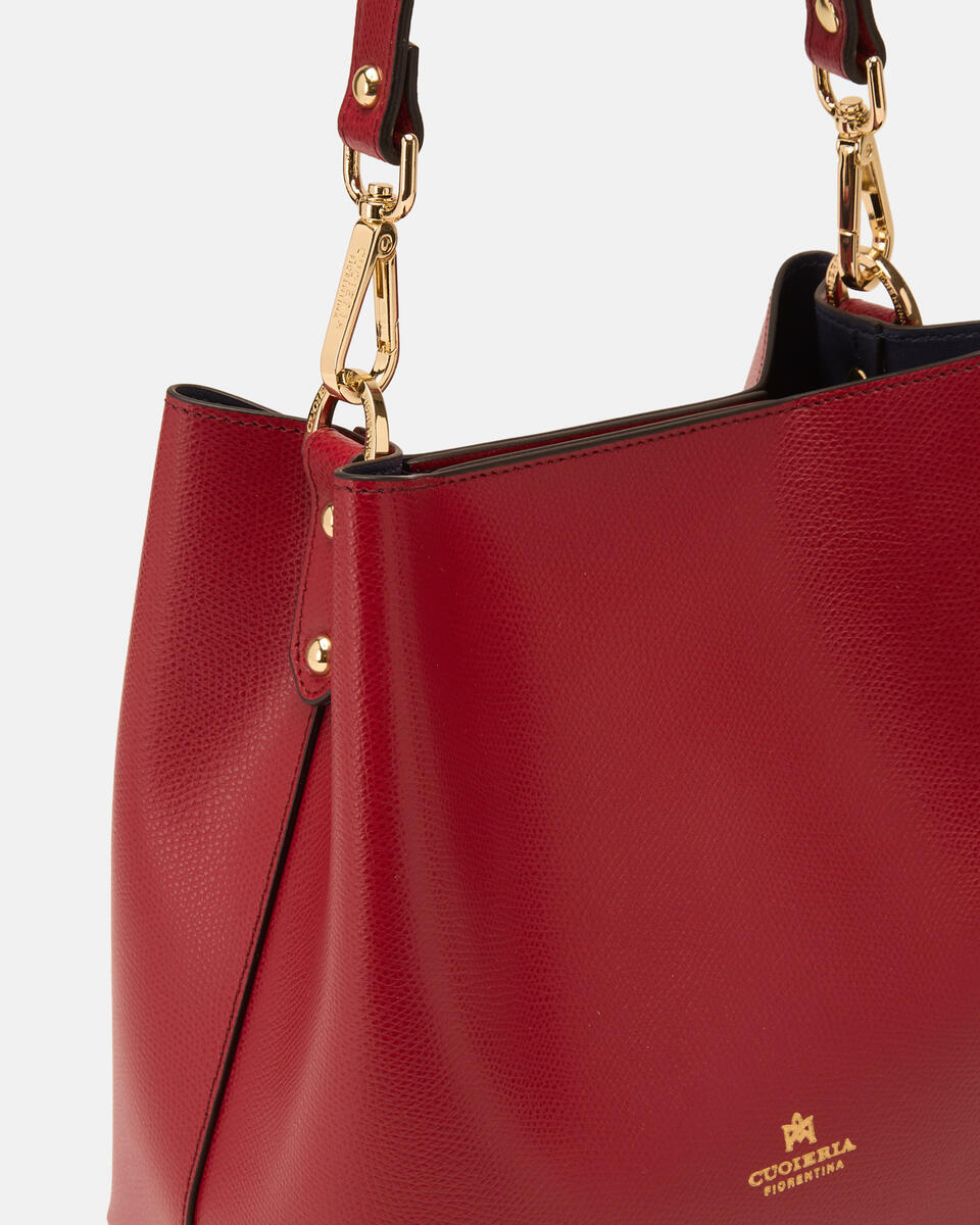 SMALL BUCKET BAG Cherry  - Cuoieria Fiorentina