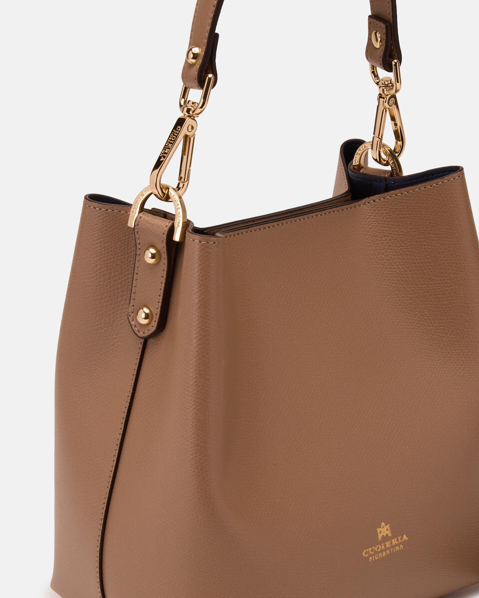 SMALL BUCKET BAG Desert  - Cuoieria Fiorentina
