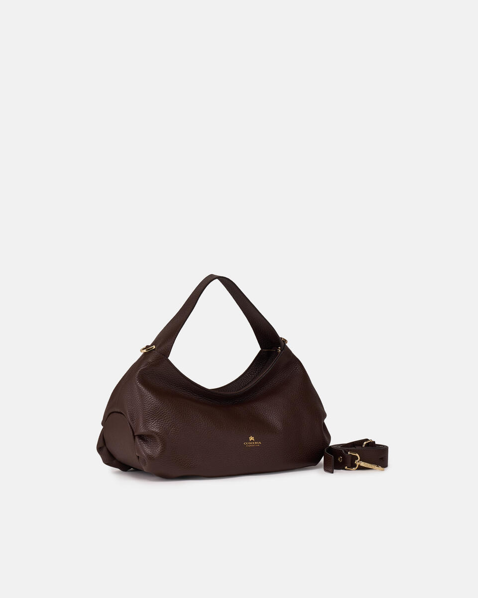 Patty large flap Cioccolato  - Cuoieria Fiorentina