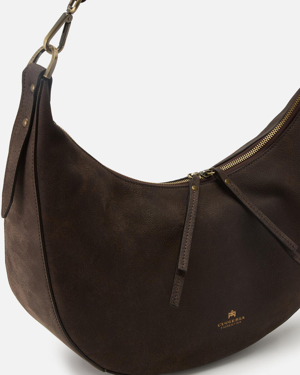 Eva soft large hobo Cioccolato  - Cuoieria Fiorentina