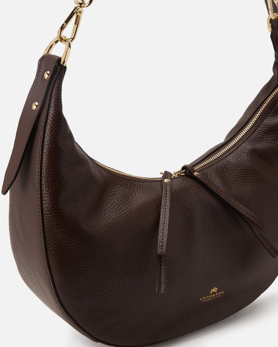 Eva soft large hobo Cioccolato  - Borse A Spalla - Borse Donna - Borse - Cuoieria Fiorentina