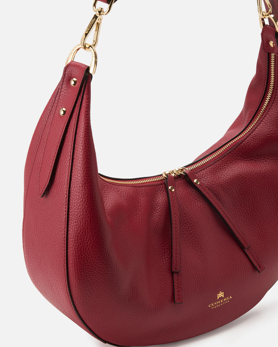 Eva soft large hobo Cherry  - Borse A Spalla - Borse Donna - Borse - Cuoieria Fiorentina