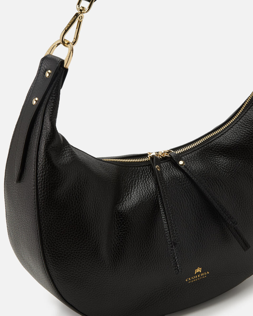 Eva soft large hobo Nero  - Borse A Spalla - Borse Donna - Borse - Cuoieria Fiorentina