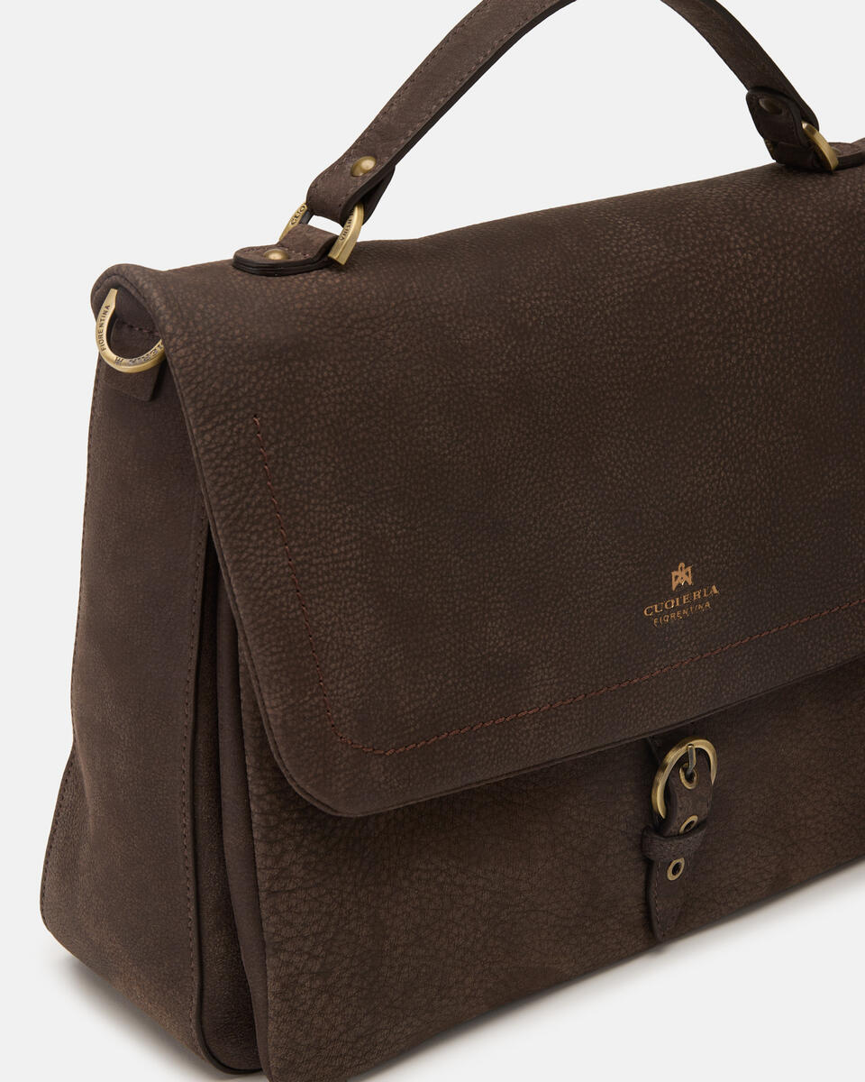 Eva soft large flap Cioccolato  - Cuoieria Fiorentina
