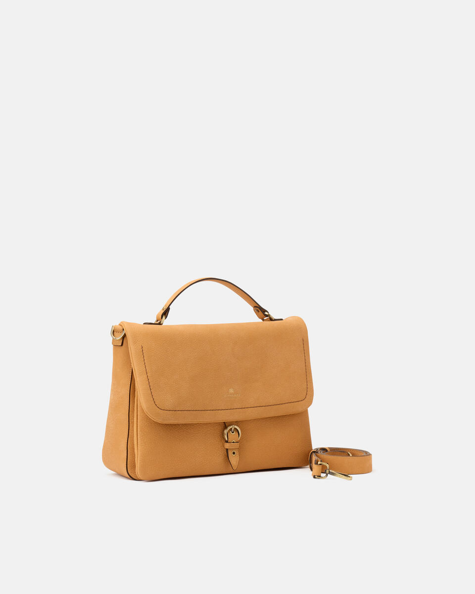 LARGE FLAP BAG Curry  - Messenger Bags - Women's Bags - Bags - Cuoieria Fiorentina