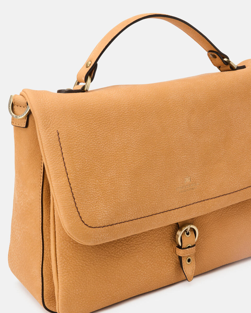 LARGE FLAP BAG Curry  - Messenger Bags - Women's Bags - Bags - Cuoieria Fiorentina
