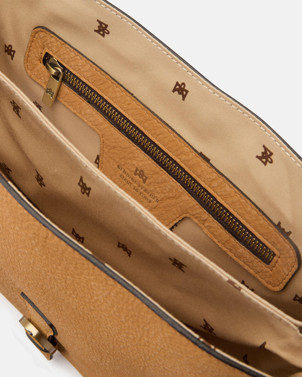 LARGE FLAP BAG Curry  - Messenger Bags - Women's Bags - Bags - Cuoieria Fiorentina