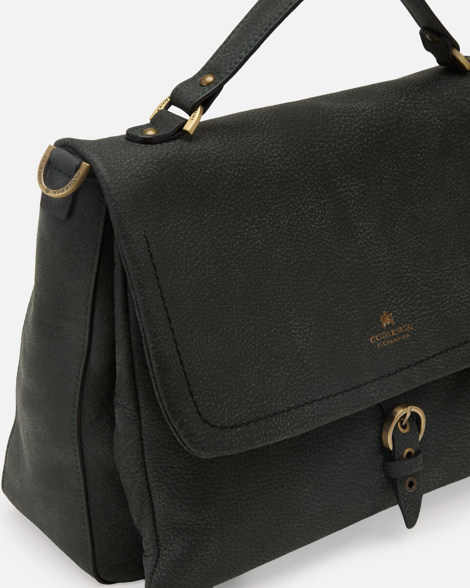LARGE FLAP BAG Moss  - Cuoieria Fiorentina