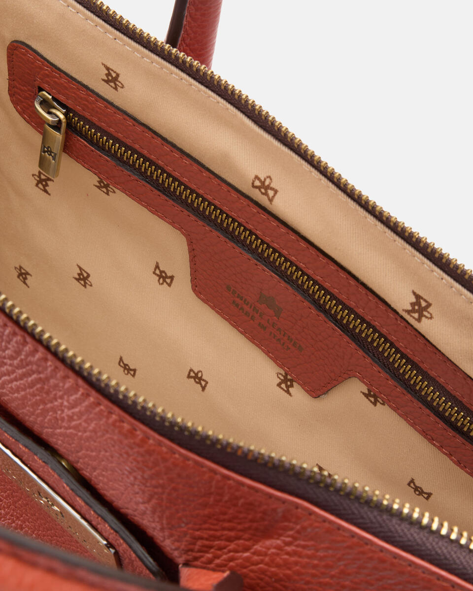 Bella selleria large tote Brick  - Cuoieria Fiorentina