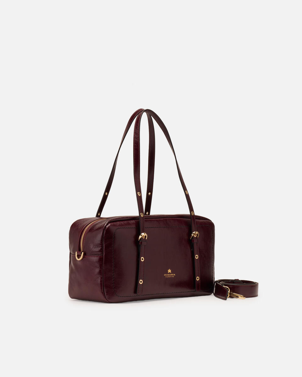 LARGE DUFFLE BAG Black cherry  - Cuoieria Fiorentina