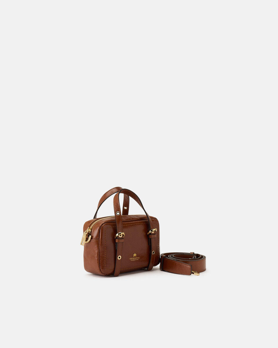 Eva soft mini duffle Vintage Caramel  - Cuoieria Fiorentina