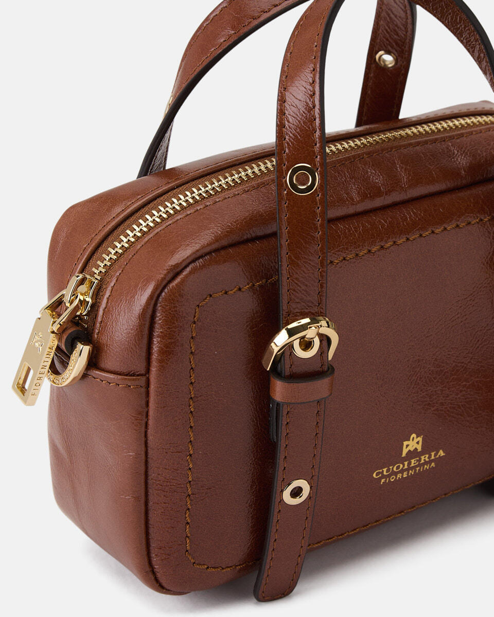 Eva soft mini duffle Vintage Caramel  - Cuoieria Fiorentina