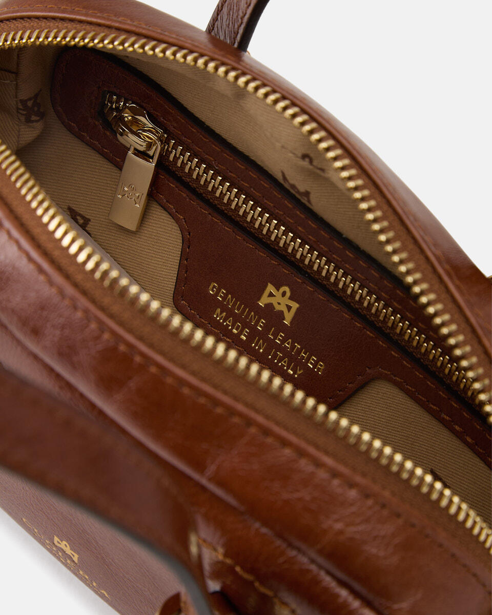Eva soft mini duffle Vintage Caramel  - Cuoieria Fiorentina