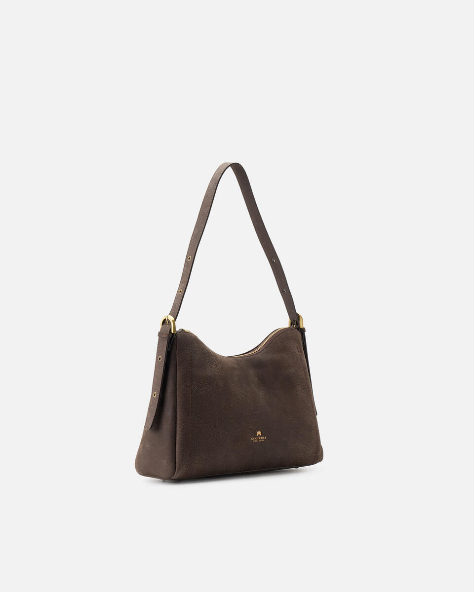 Eva soft squared hobo Cioccolato  - Borse A Spalla - Borse Donna - Borse - Cuoieria Fiorentina