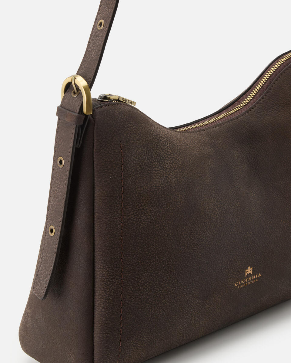 Eva soft squared hobo Cioccolato  - Borse A Spalla - Borse Donna - Borse - Cuoieria Fiorentina