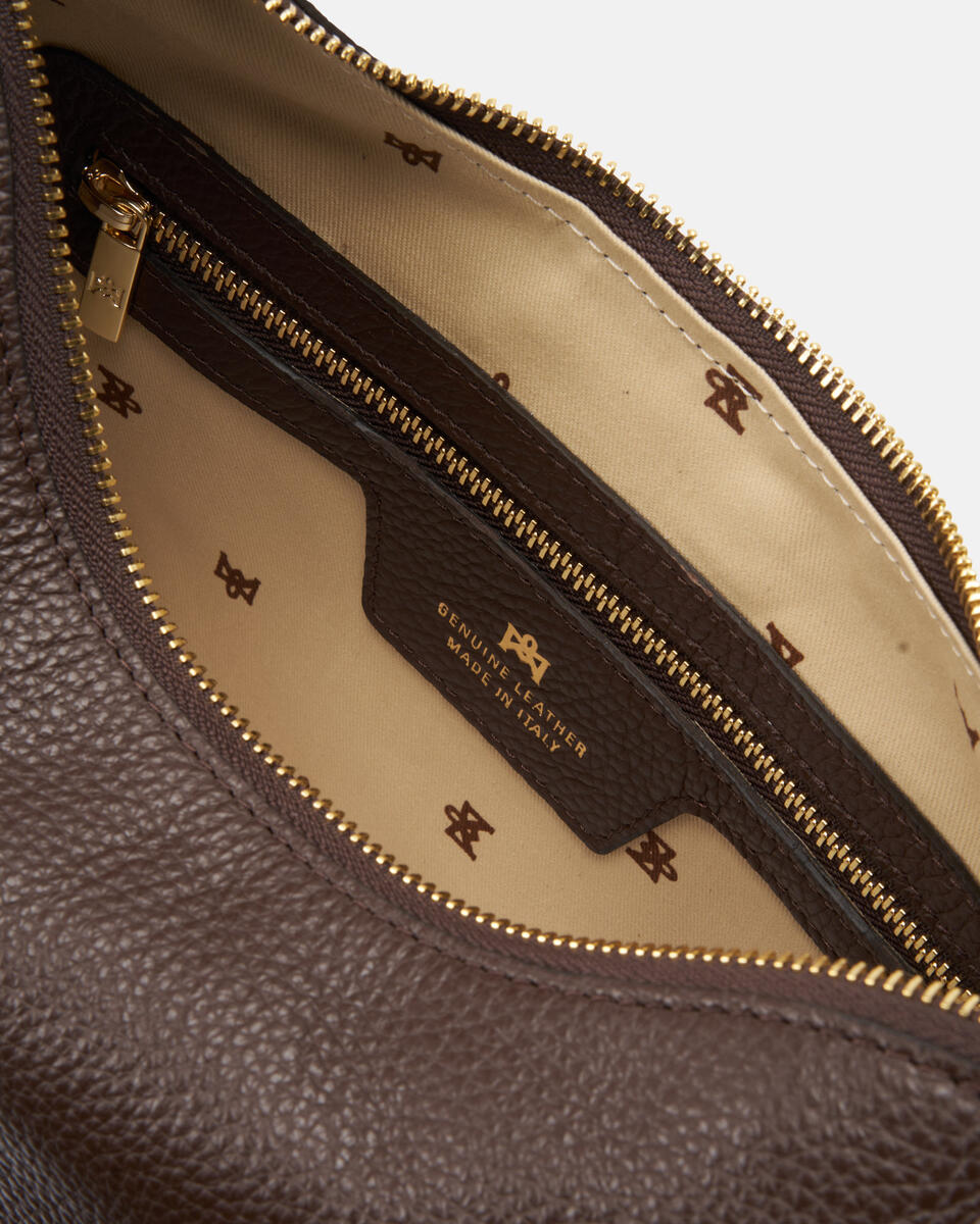 Eva soft squared hobo Cioccolato  - Borse A Spalla - Borse Donna - Borse - Cuoieria Fiorentina