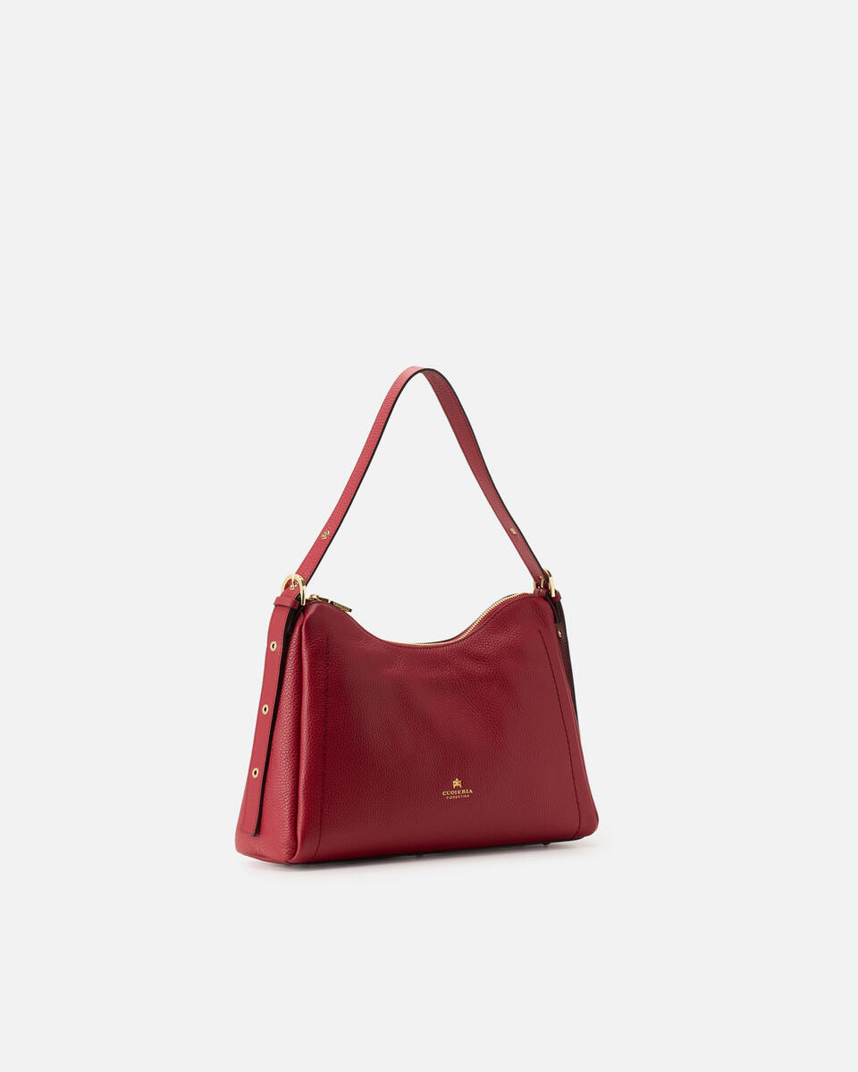 Eva soft squared hobo Cherry  - Borse A Spalla - Borse Donna - Borse - Cuoieria Fiorentina