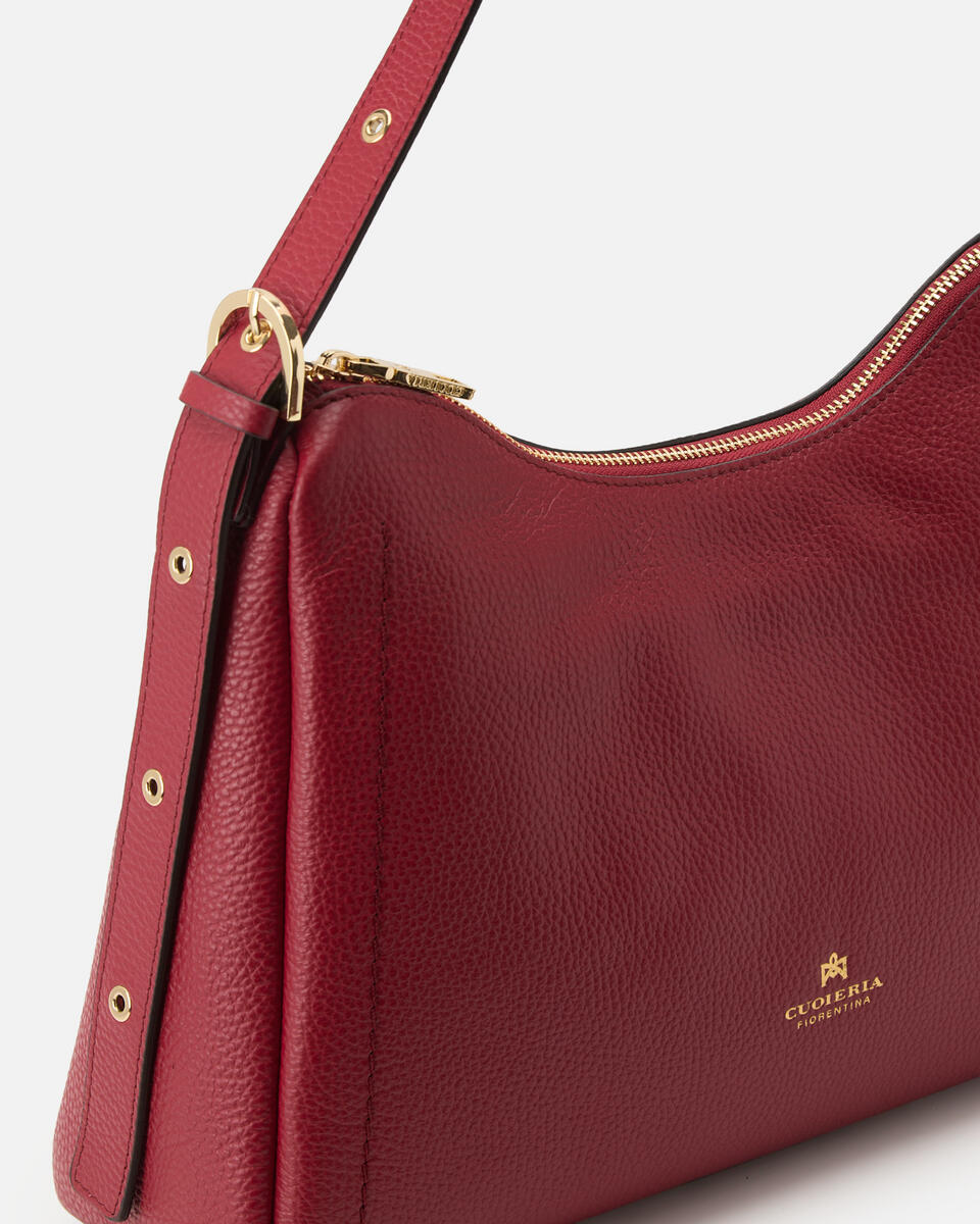 Eva soft squared hobo Cherry  - Borse A Spalla - Borse Donna - Borse - Cuoieria Fiorentina