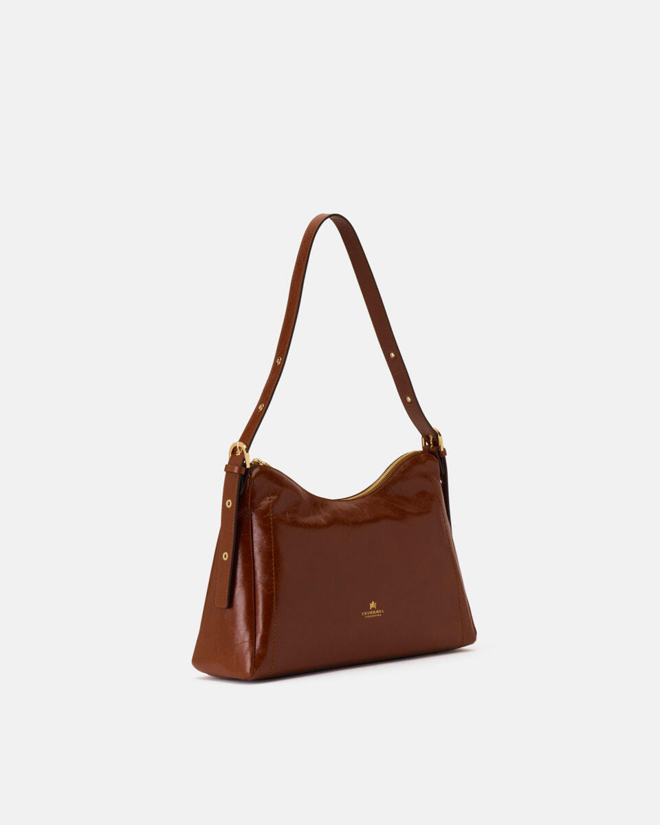 SQUARED HOBO BAG Caramel  - Cuoieria Fiorentina