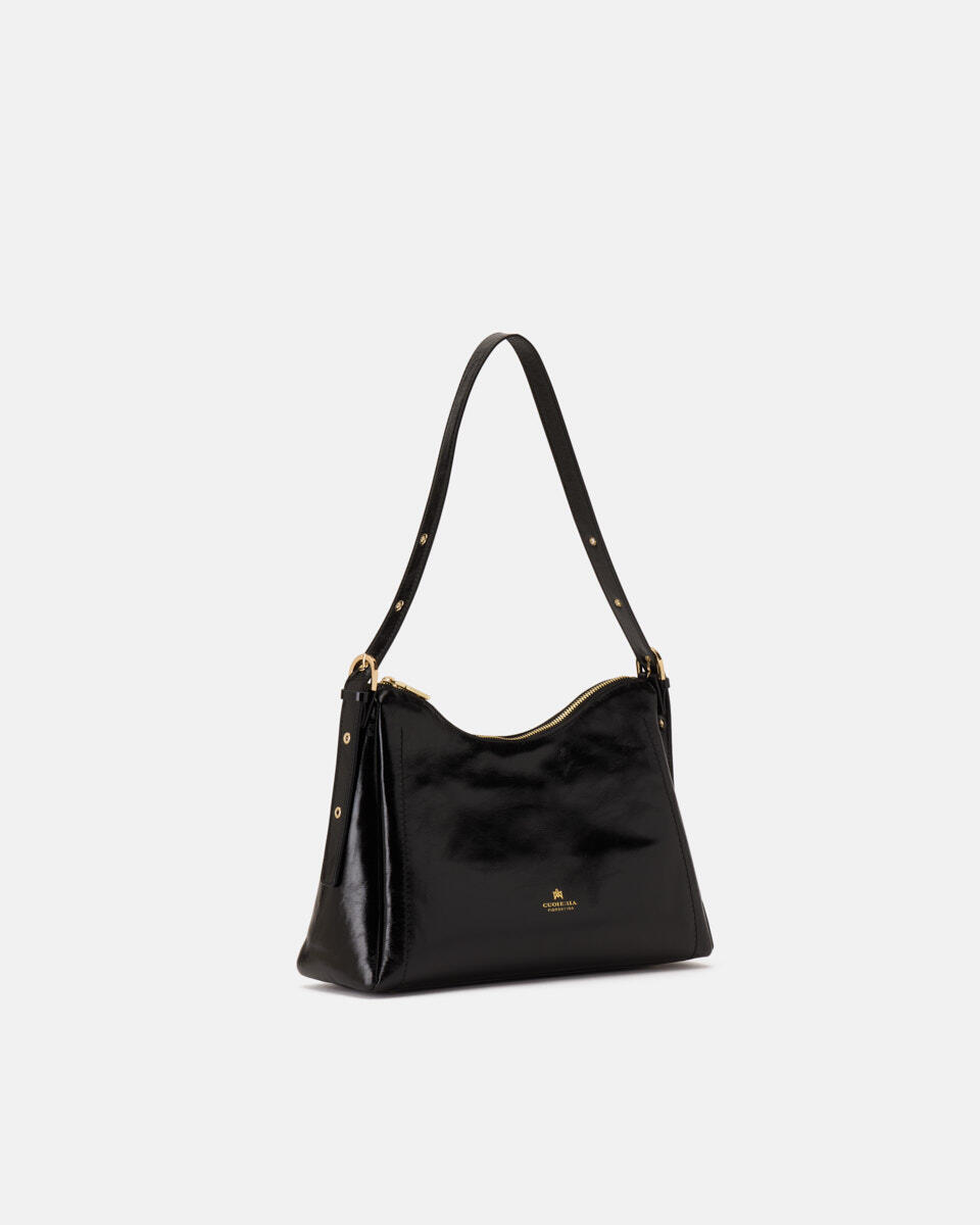 SQUARED HOBO BAG Black  - Cuoieria Fiorentina