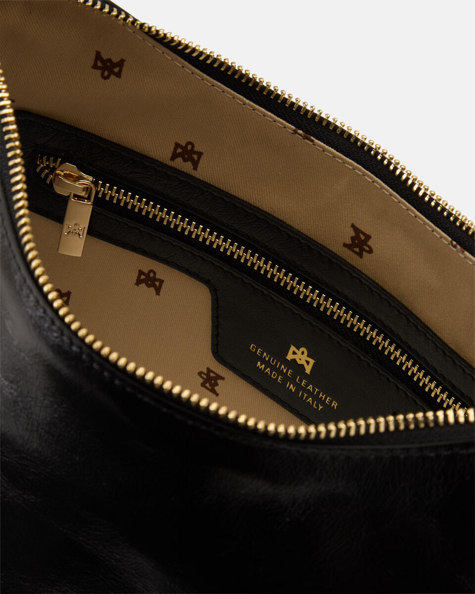 SQUARED HOBO BAG Black  - Cuoieria Fiorentina