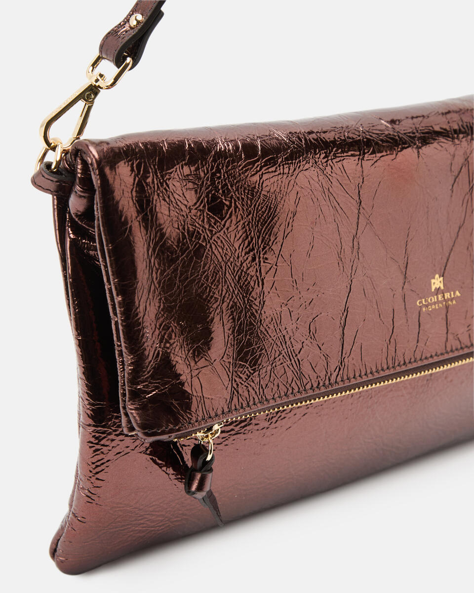 Velvet Flap bag XL Cioccolato  - Pochette - Borse Donna - Borse - Cuoieria Fiorentina