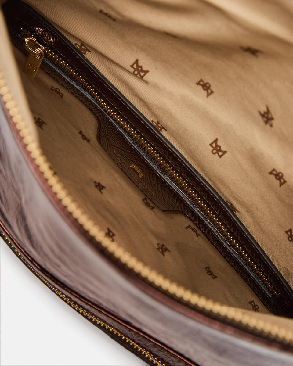 Velvet Flap bag XL Cioccolato  - Pochette - Borse Donna - Borse - Cuoieria Fiorentina
