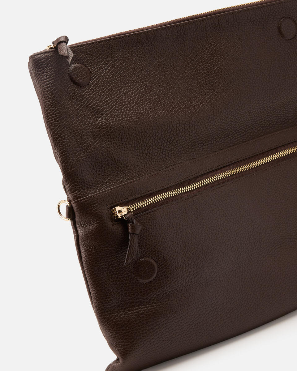 MAXI POUCH Chocolate  - Clutch Bags - Women's Bags - Bags - Cuoieria Fiorentina
