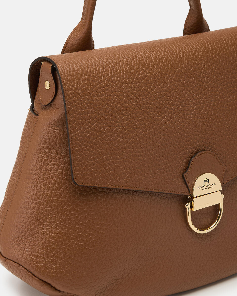 Jess large flap bag in pelle Caramel  - Cuoieria Fiorentina
