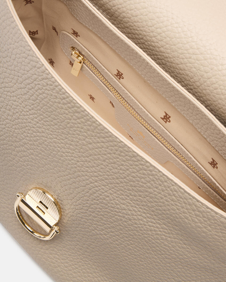 Jess large flap bag in pelle Prosecco  - Cuoieria Fiorentina