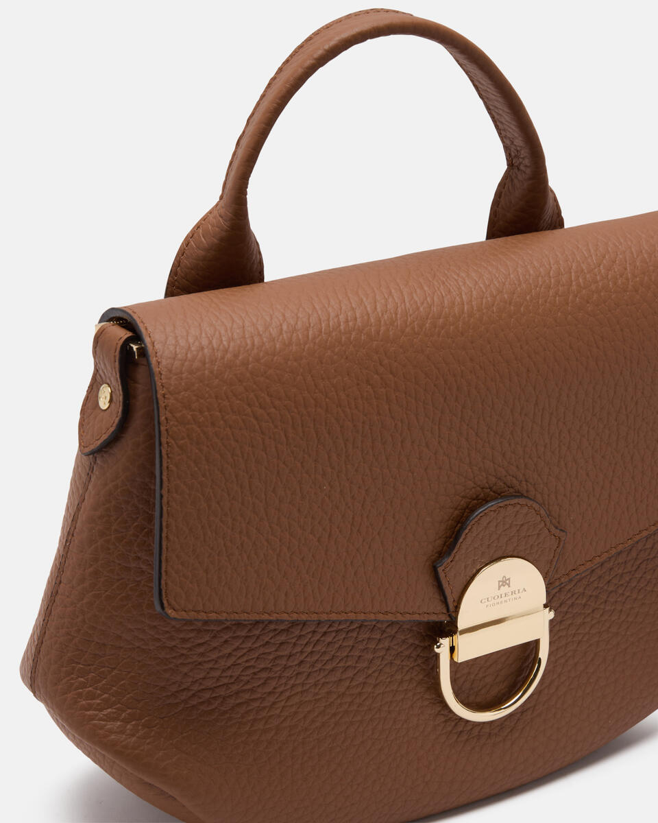 Jess small flap bag in pelle Caramel  - Cuoieria Fiorentina
